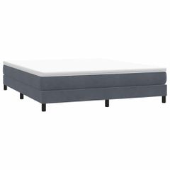 Box Spring Κρεβάτι χωρίς στρώμα Σκούρο γκρι Βελούδινο 3315838