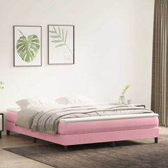 Box Spring κρεβάτι χωρίς στρώμα ροζ 180x220 cm Βελούδινο 3315890