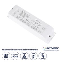 GLOBOSTAR® SKYDANCE-TE-36A 73135 DC Triac & Push Dimmer CC Τροφοδοτικό/Μετασχηματιστής SELV με 1 x 320-1200mA 36W Κανάλι AC 220-240V σε DC 10-52V 1200mA 36W Max IP20 - Triac & Push Dimming - Μ17.5 x Π