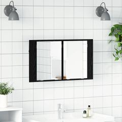 Καθρέφτης Ντουλάπα Μπάνιου Μαύρη Οξυά 80 x 12 x 45 εκ 886228