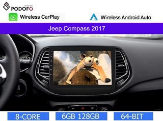 Jeep Compass 2017-2021 10.1" Οθόνη Android Car Radio Navigation | 6GB RAM + 128GB ROM | Ασύρματο CarPlay & Aσύρματο Android Auto | GPS | WiFi | DSP | HiFi  | FM/RDS
