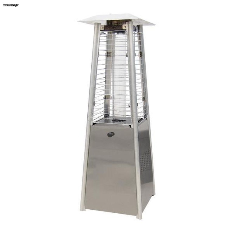 Θερμάστρα υγραερίου πύργος mini 89cm 3KW inox ανοξείδωτο ατσάλι με προστατευτικές σχάρες 4 πλευρών