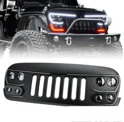 ΜΑΣΚΑ ΕΜΠΡΟΣ JEEP WRANGLER JK FULL LED GRILL 2007-2018