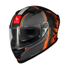 Κράνος Μηχανής Fullface Sport/touring MT Braker SV ECE 22.06 Charm B4 μαύρο/πορτοκαλί ματ