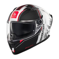 Κράνος Μηχανής Fullface MT Braker SV ECE 22.06 Charm A1 μαύρο/άσπρο ματ