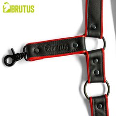 BRUTUS Leather Leg Harness Black-Red-thumb-4