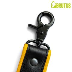BRUTUS Leather Leg Harness  Black-Yellow-thumb-2