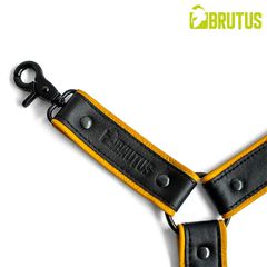 BRUTUS Leather Leg Harness  Black-Yellow-thumb-5
