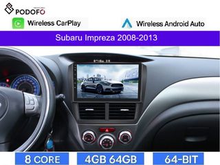 Subaru Impreza (2008-2013) Android Car Radio 9" 4+64GB 8-Core Ασύρματο CarPlay & Aσύρματο Android Auto GPS WiFi DSP