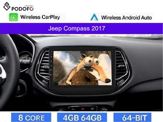 Jeep Compass 2017-2021 10.1" Οθόνη Android Car Radio Navigation | 4GB+64GB | 8-Core | Ασύρματο CarPlay & Aσύρματο Android Auto | GPS | WiFi | DSP | HiFi | FM/RDS