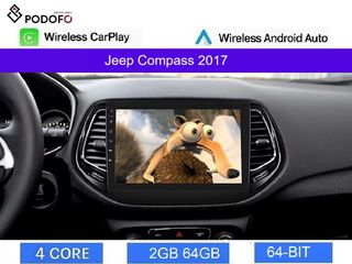 Jeep Compass 2017-2021 10.1" Οθόνη Android Navigation | 2GB+64GB | Ασύρματο CarPlay & Aσύρματο Android Auto | GPS | WiFi | EQ | HiFi | FM/RDS