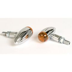 Highsider Smart Micro-Bullet Bulb Indicator Body Chrome / Lens Orange (Pair), Front & Rear