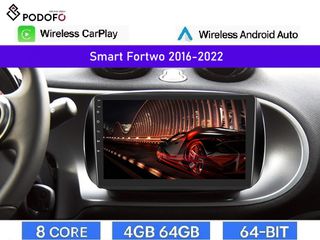 Smart 453 ForTwo(2016 – 2023) Android Car Radio 9" 4+64GB 8-Core Ασύρματο CarPlay & Aσύρματο Android Auto GPS WiFi DSP FM/RDS