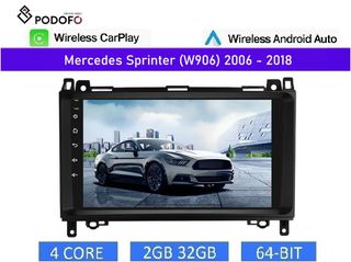 Mercedes Benz Sprinter W906 (2006-2018) Android οθόνη 9" 2+32GB Ασύρματο CarPlay & Aσύρματο Android Auto | GPS | EQ | WiFi