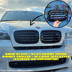BMW X5 E70 / X6 E71 Εμπρός Άνω Γρίλιες / Μάσκα – M-Look 2025 (Βαμμένες ή Άβαφες)