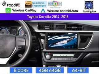 Toyota Corolla (2014-2016) Android Οθόνη 10" | Snapdragon 460 | 8-core | 4GB RAM + 64GB ROM | Ασύρματο CarPlay & Android Auto GPS WiFi DSP FM/RDS