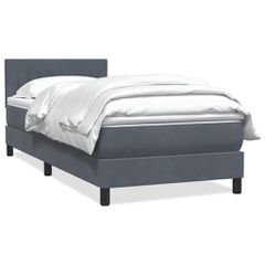 Box Spring Κρεβάτι με στρώμα Σκούρο γκρι 80x210 εκ. Βελούδινο 3316378