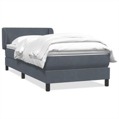 Box Spring Κρεβάτι με στρώμα Σκούρο γκρι 80x210 εκ. Βελούδινο 3317338