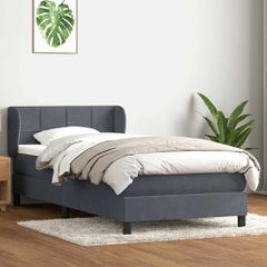 Box Spring Κρεβάτι με στρώμα Σκούρο γκρι 80x210 εκ. Βελούδινο 3317506