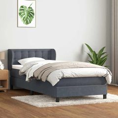 Box Spring Κρεβάτι με στρώμα Σκούρο γκρι 80x210 εκ. Βελούδινο 3317842