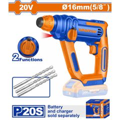 Wadfow Πνευματικό Πιστολέτο Sds-Plus Μπατ. Li-Ion 20v / 16mm Χωρίς Μπαταρία & Φορτιστή(Wlm1516)