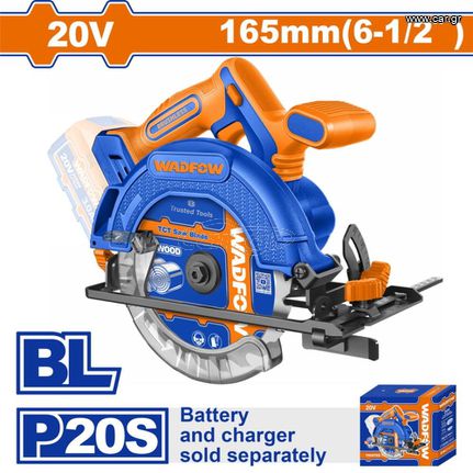 Wadfow Δισκοπριονο Μπατ. Li-Ion 20v / 165mm Χωρίς Μπαταρία & Φορτιστή (Wlwp5520)