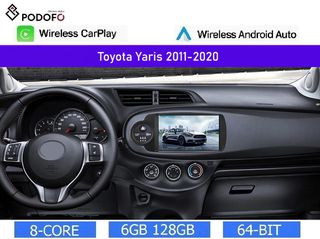 Toyota Yaris (2011-20) Android 13 Οθόνη 9" | 6GB RAM + 128GB ROM | Ασύρματο CarPlay & Aσύρματο Android Auto | GPS, WiFi, DSP