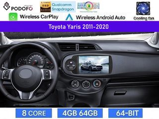 Toyota Yaris (2011-20) Android Οθόνη 9" | Snapdragon 460 | 8-core | 4GB RAM + 64GB ROM | Ασύρματο CarPlay & Android Auto GPS WiFi DSP FM/RDS