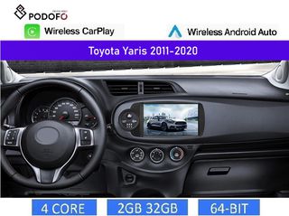 Toyota Yaris (2011-20) Car Radio 9" 2+32GB Ασύρματο CarPlay & Aσύρματο Android Auto GPS  WiFi EQ
