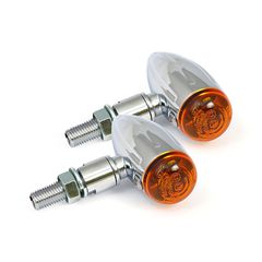 Μικρά Φλάς Bullet 12v Αλογόνου για Μοτοσυκλέτα Harley Davidson | Micro bullet 12v halogen turn signals chrome grooved