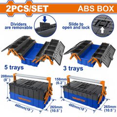 Εργαλειοθήκες Πλαστικές WADFOW Σέτ 2 τεμαχίων ( WTB4308 )