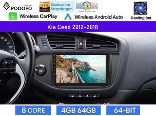 KIA Ceed (2012-18) Android οθόνη 9" Android 15 | 4GB RAM + 64GB ROM | 8-Core Snapdragon | Ασύρματο CarPlay & Ασύρματο Android Auto GPS WiFi DSP FM/RDS