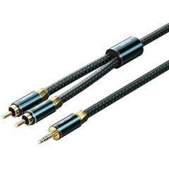 VENTION Cotton Braided 3.5mm Male to 2RCA Male Audio Cable 5M Green Copper Type (BCSGJ) (VENBCSGJ)