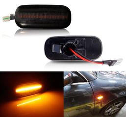 Πλαϊνά Φλας Φτερού Για Audi A4 B6 B7 2001-2008 / A6 C5 / A8 Led Dynamic Smoke τρεχούμενο φλας 2 Τεμάχια