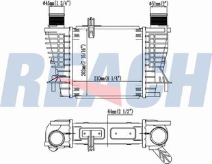 Carro Ψυγείο Intercooler 1.2-1.6 TCE Βενζίνη 1.5 dCi (210x205x64)ΣΦΥΓΚΤΗΡΑ κατάλληλο για RENAULT MODUS 2005-2008 (F/JP0) / 8200471888 - 1 Τεμ