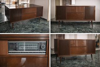 Ραδιόφωνο έπιπλο Grundig με ενσωματωμένα ηχεία 1980