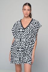 Καφτάνι Rayon Ασπρόμαυρο-thumb-3