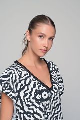Καφτάνι Rayon Ασπρόμαυρο-thumb-4