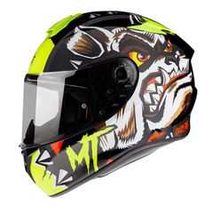 Κράνος Μηχανής Full Face MT Targo Crazydog G3 κίτρινο