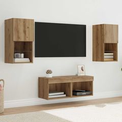 Βάσεις τηλεόρασης 4 τμχ. Artisan Oak Επεξεργασμένο Ξύλο 3402915