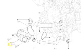 Βίδα Καπακιού Αντλίας Νερού Vespa GTV 310 E5+ ABS ASR 2025-2025 828662
