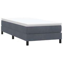 Box Spring Κρεβάτι χωρίς στρώμα Σκούρο γκρι 90x210 cm Βελούδινο 3315808