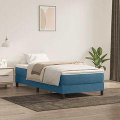 Box Spring κρεβάτι χωρίς στρώμα σκούρο μπλε 100x220cm Βελούδινο 3315865