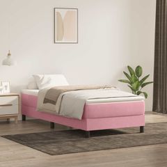 Box Spring κρεβάτι με στρώμα ροζ 90x210 εκ. Βελούδινο 3315908