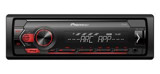 pioneer MVH-S120UI Headunit 1-DIN with red illumination, USB and compatible with Apple and Android | Pancarshop