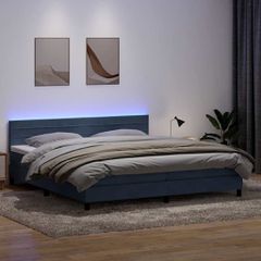 Κρεβάτι Boxspring με Στρώμα & LED Σκούρο γκρι 180x220 εκ. Βελούδινο 3317038