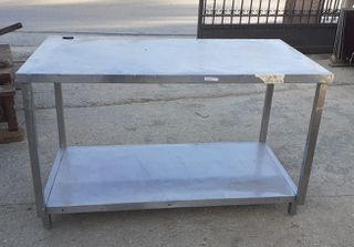 Τραπέζι Ίνοξ 134x70x85εκ (1086/96)