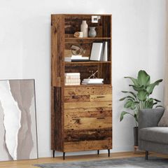 Highboard με συρτάρι 2 pcs Παλιό Ξύλο Σύνθετο Ξύλο και Γυαλί 3415618