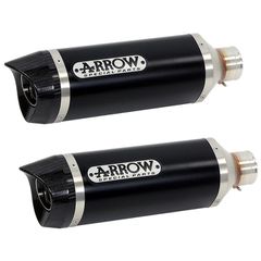 ARROW DOUBLE EXHAUST SLIP ON ALUMINIUM DARK THUNDER CARBON END CAP KAWASAKI Z1000 '14-'16