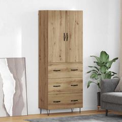 Highboard 2 pcs Artisan Oak Μηχανική ξυλεία και γυαλί 3416007